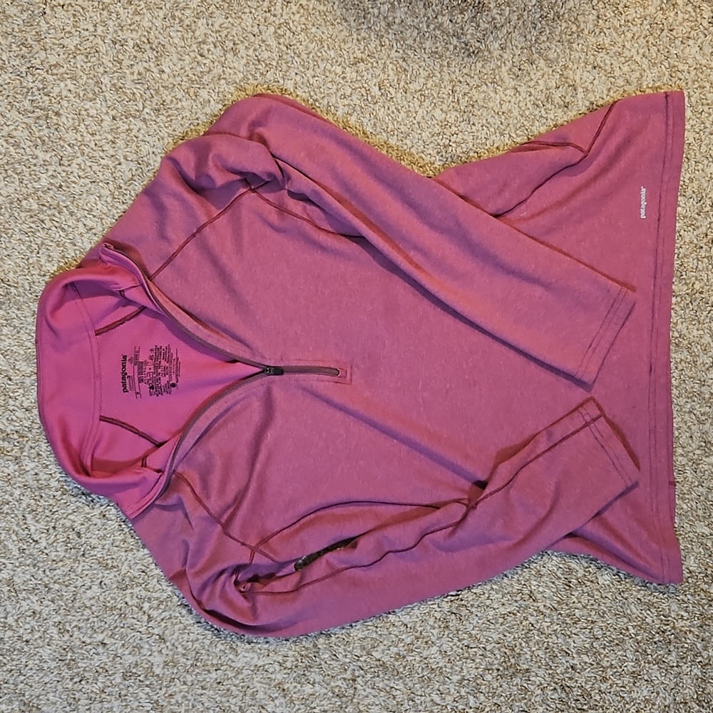 Patagonia Capilene 3 midweight quarter zip base layer women medium pink purple